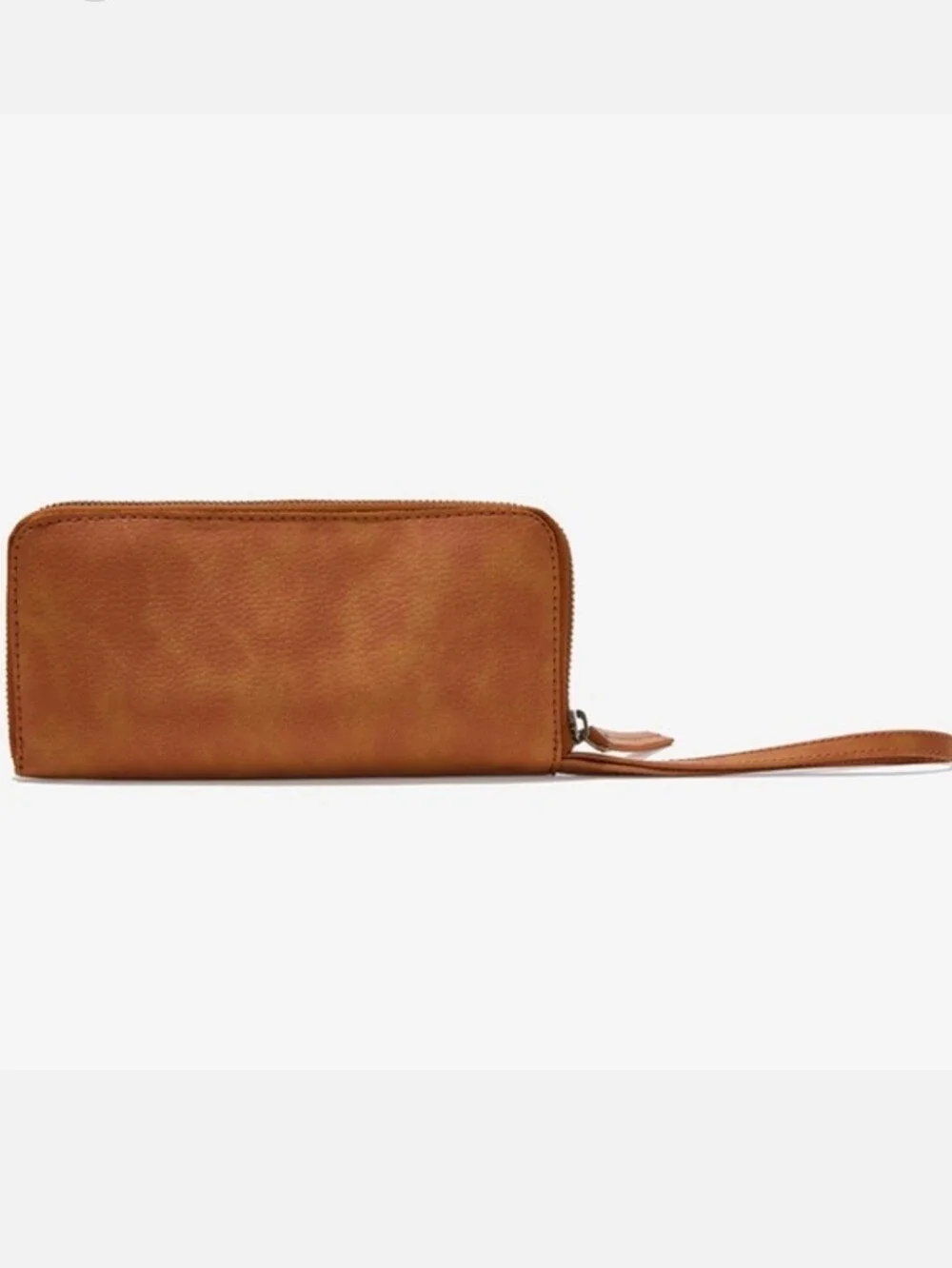 Free People Distressed Vegan Leather Wristlet Wallet In Brown